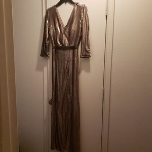 Sequin Evening Gown (Silver)